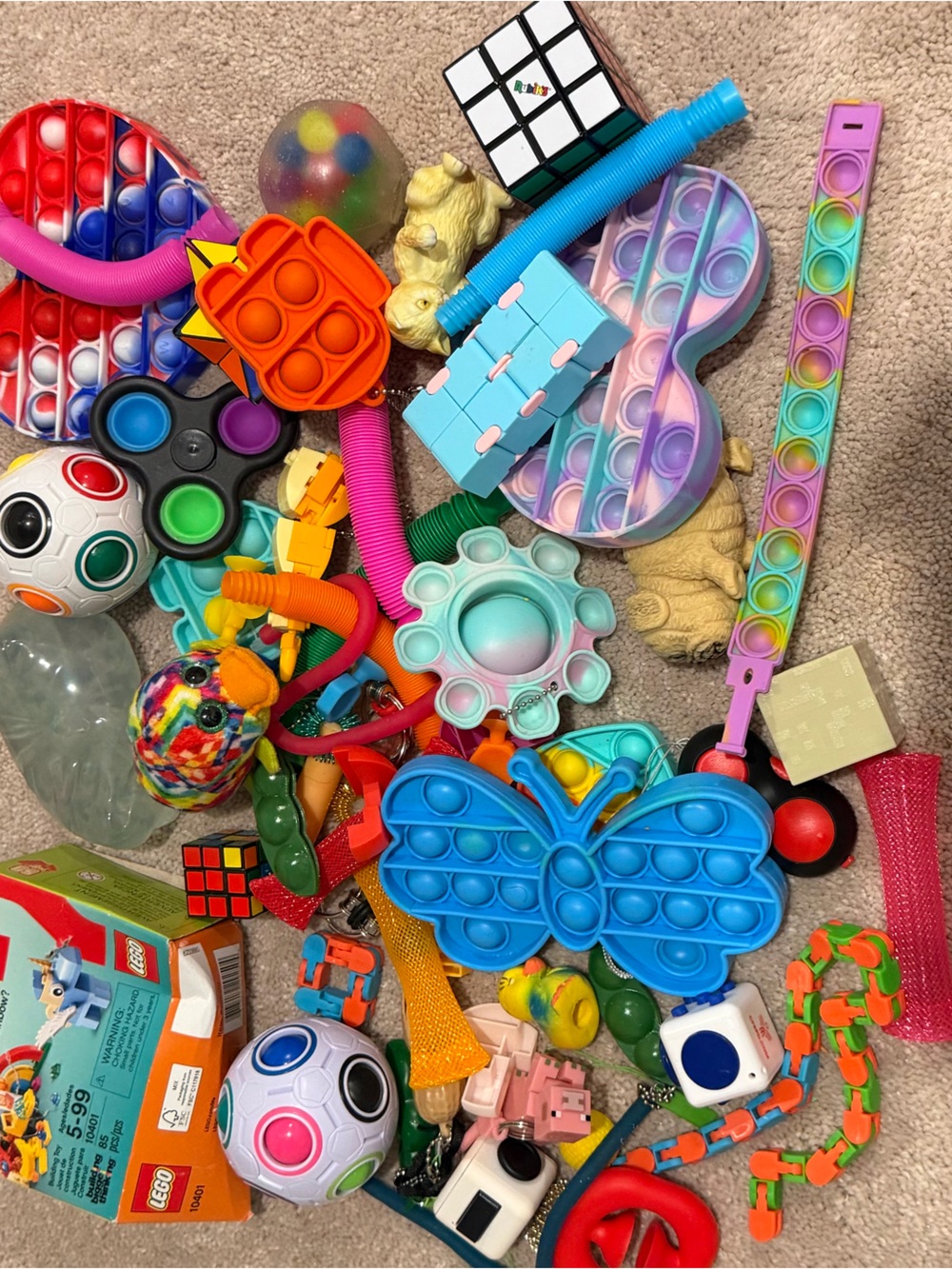 50+ Assorted Kids Boy Girl Sensory Fidget Toy Bundle Multicolour Lot Classroom
